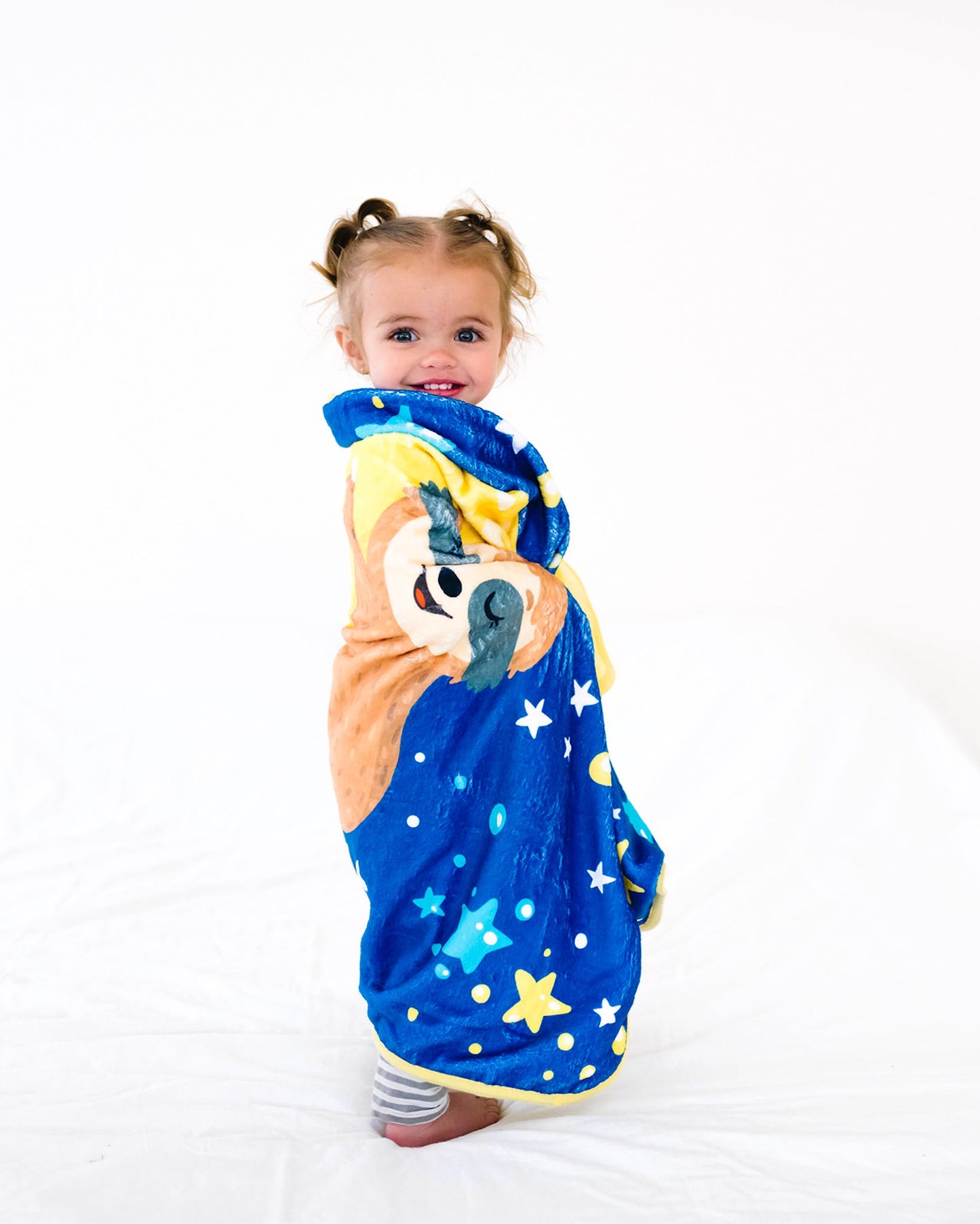 Baby  Minky Sloth Blanket -  Double Layers - I Love You to the Moon - CheepSweepz