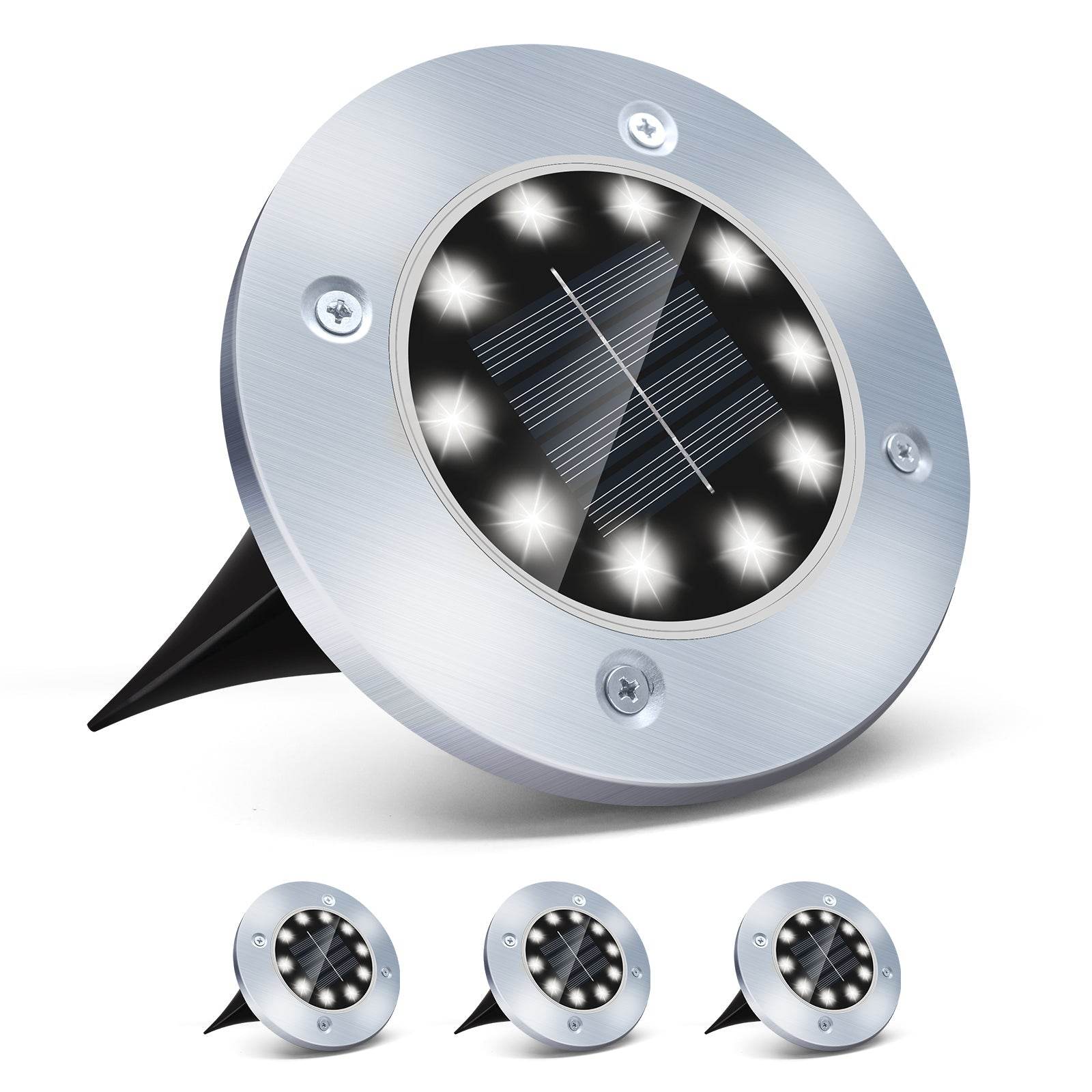 Pink Iolaus solar powered garden pathway lights with stainless steel frame and LED bulbs