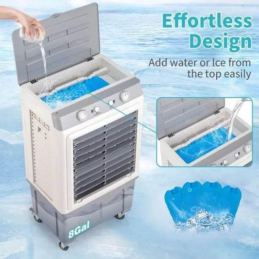 3 in 1 personal air cooler with effortless top water and ice filling design for kids and babies